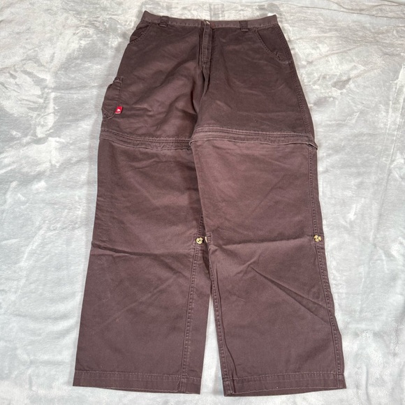 Vintage The North Face Convertible Pants Mens 36x32 Baggy Fit Red/Brown Y2K - Picture 1 of 13